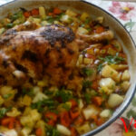 Пиле със зеленчуци на фурна